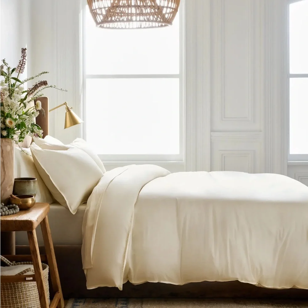 QUINCE Bamboo Duvet Cover Ivory King Cal King